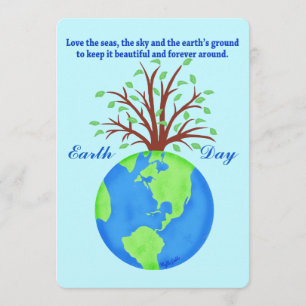 Earth Day Promoe Rett Liebe Globe Planet Tree Einladung