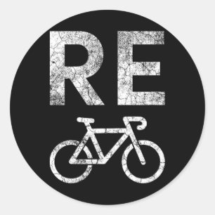 Earth Day Recycle Bicycle Pun Runder Aufkleber
