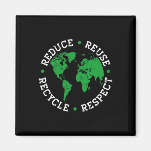 Earth Day Recycle Wiederverwendung reduzieren Resp Magnet