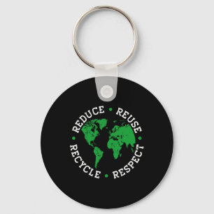 Earth Day Recycle Wiederverwendung reduzieren Resp Schlüsselanhänger