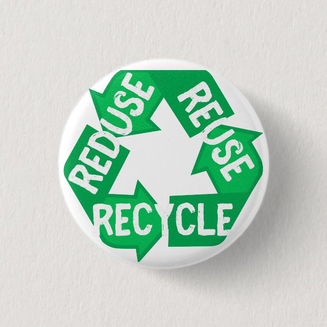 Earth Day Reduced Reuse Recycle Mobius Loop Button (Vorderseite)
