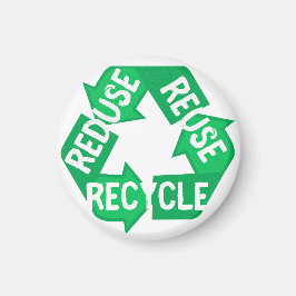 Earth Day Reduced Reuse Recycle Mobius Loop Magnet