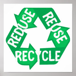 Earth Day Reduced Reuse Recycle Mobius Loop Poster