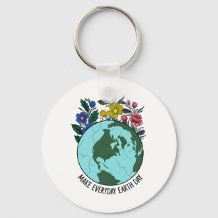 Earth Day Restore Earth Blume Rettet den Planeten Schlüsselanhänger