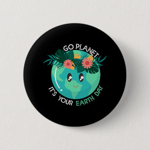 Earth Day Restore Earth Nature Planet Niedlich Ear Button