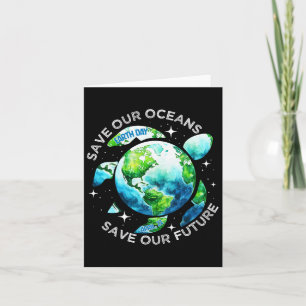 Earth Day Restore Earth Sea Turtle Art Rette unser Karte