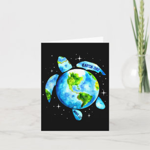 Earth Day Restore Earth Sea Turtle Art Rettete den Karte