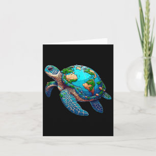 Earth Day Restore Earth Sea Turtle Art Rettete den Karte