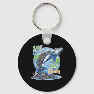 Earth Day Rett Planet Humpck Whale Recycle Plastik Schlüsselanhänger