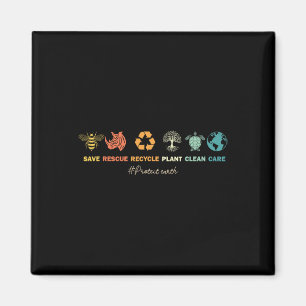 Earth Day Save Bees Rescue Animals Recycling Plast Magnet