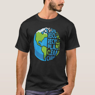 Earth Day Save Bees Rescue Animals Recycling Plast T-Shirt