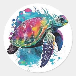 Earth Day, Save our Sea Turtles Marine Life Runder Aufkleber