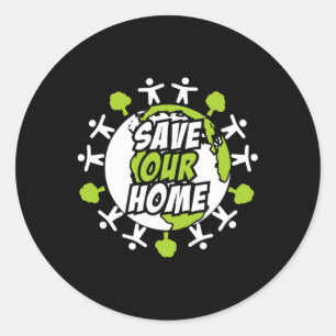 Earth Day Save the Planet Environment Öko Climate Runder Aufkleber