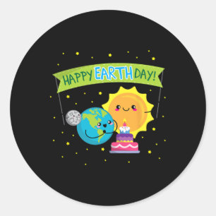 Earth Day Shirt für Kinder Funny Niedlich Earday Runder Aufkleber