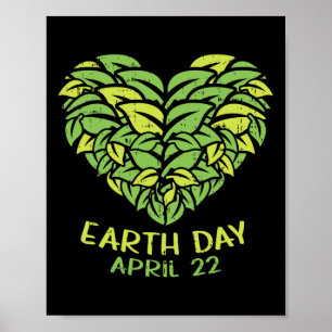 Earth Day Shirt Pro Umgebung Herzstück Pflanze Lea Poster