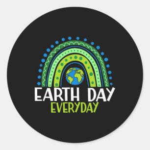 Earth Day Shirt Teacher Earth Day Jeden Rainbow Runder Aufkleber