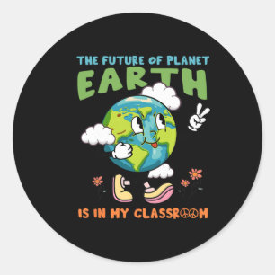 Earth Day Shirt Teacher Environment Day Recycelte Runder Aufkleber