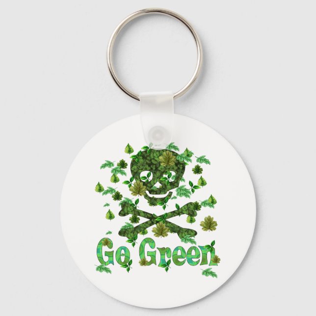 Earth Day Skull Schlüsselanhänger (Vorderseite)