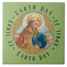 Earth Day & St. Francis of Assisi Keramik Tile