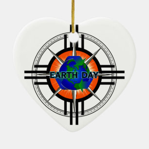 Earth Day Star Crown Keramik Ornament