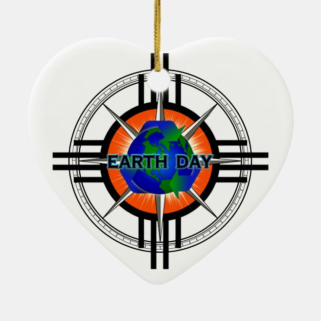 Earth Day Star Crown Keramik Ornament (Hinten)