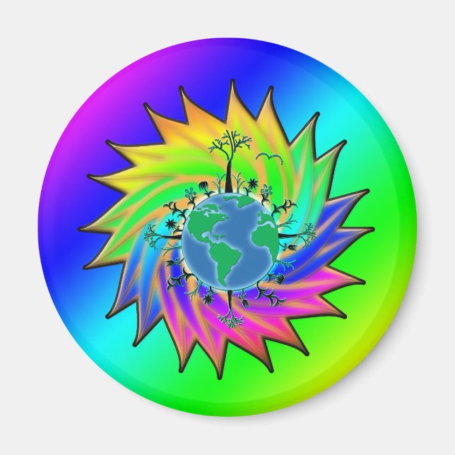Earth Day ~ Sunburst Magnet (Vorne)