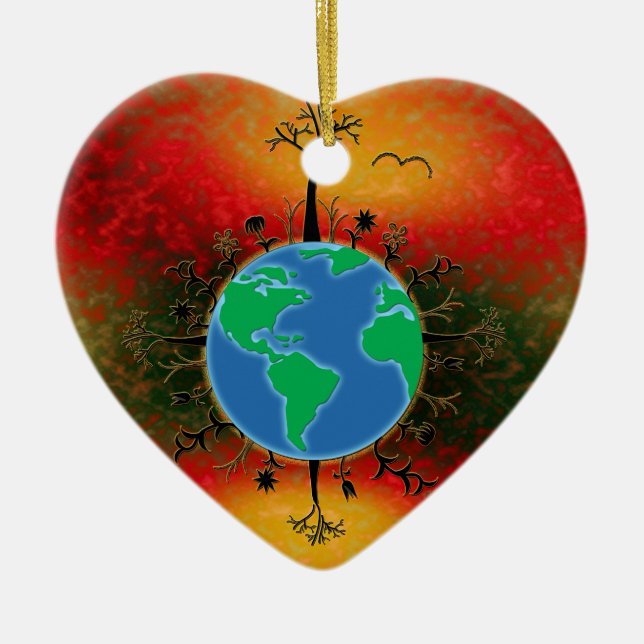 Earth Day ~ Sunset Keramikornament (Vorne)