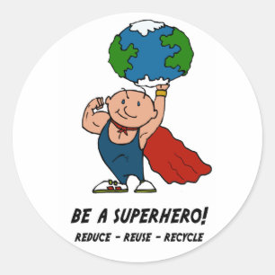 Earth Day Superhero Runder Aufkleber