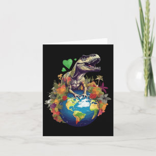 Earth Day T-rex für Kleinkinder Männer Karte