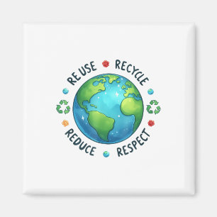 Earth Day Teacher Environment Day Recycelte Earth Magnet