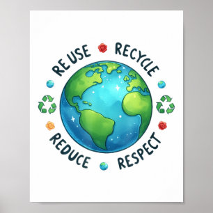 Earth Day Teacher Environment Day Recycelte Earth  Poster