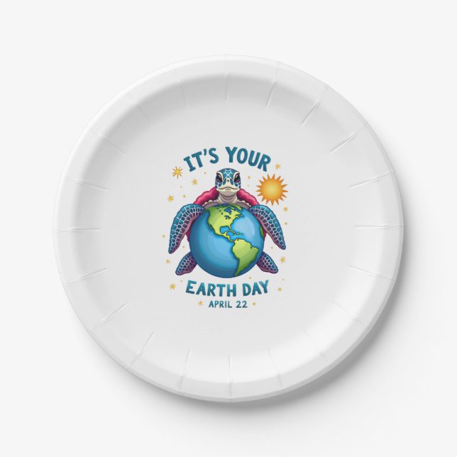 Earth Day Turtle Design April 22 For Nature Lovers Pappteller (Vorderseite)