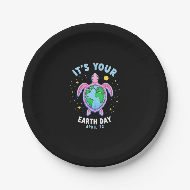 Earth Day Turtle Design April 22 For Nature Lovers Pappteller (Vorderseite)
