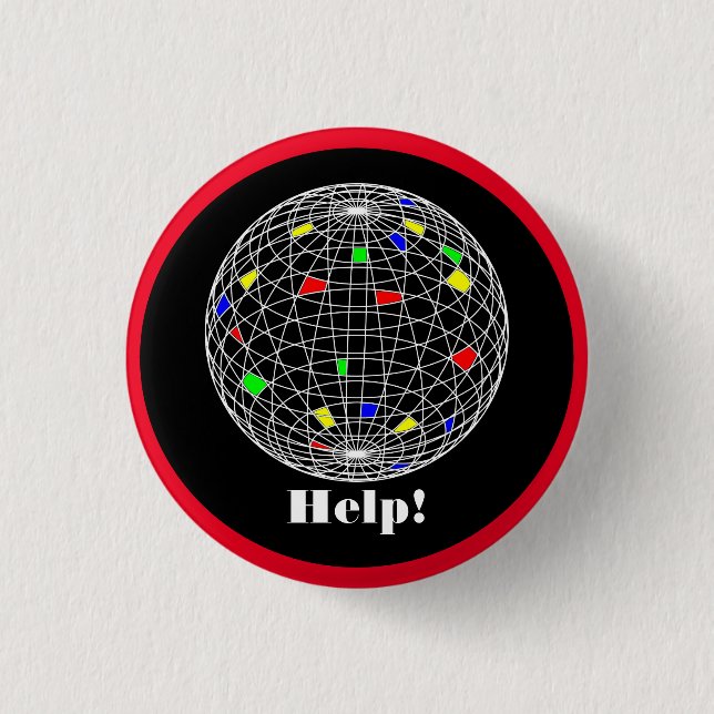 Earth Day, wireframe, personalisiert Button (Vorderseite)