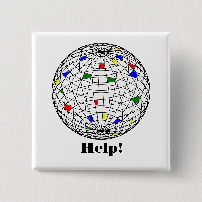Earth Day, wireframe, personalisiert Button (Vorderseite)