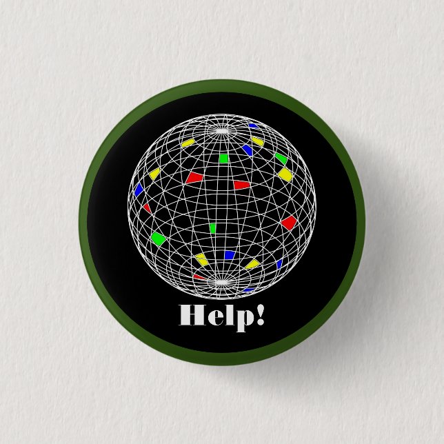 Earth Day, wireframe, personalisiert Button (Vorderseite)