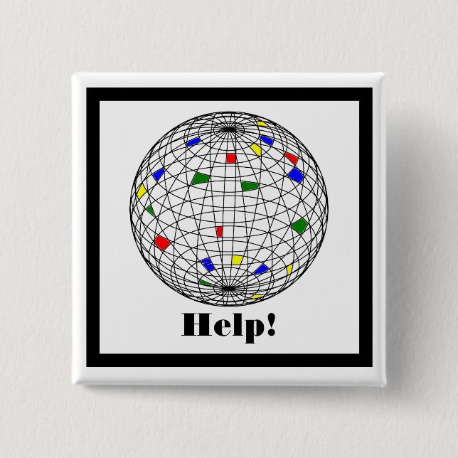 Earth Day, wireframe, personalisiert Button (Vorderseite)