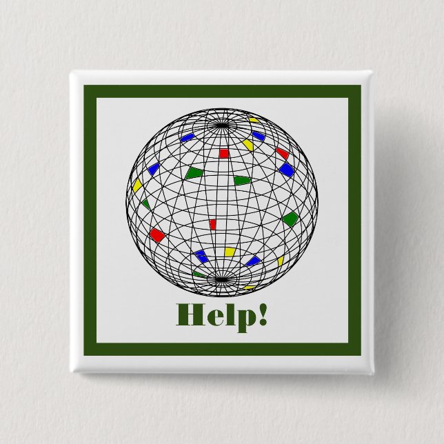Earth Day, wireframe, personalisiert Button (Vorderseite)