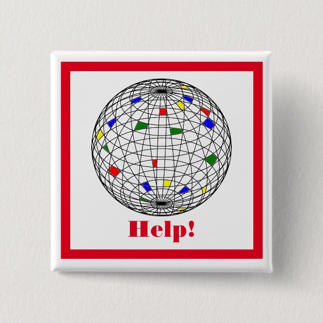 Earth Day, wireframe, personalisiert Button (Vorderseite)
