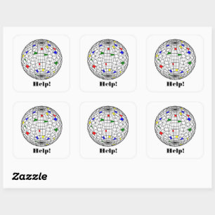 Earth Day, wireframe, personalisiert Quadratischer Aufkleber