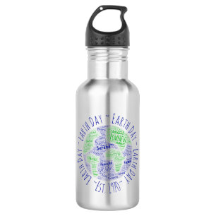 Earth Day Word Art Edelstahlflasche