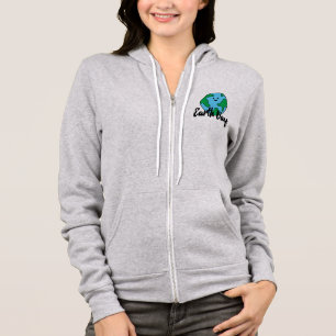 Earth Day World Ecofriendly Icon Happy Earth Clipa Hoodie
