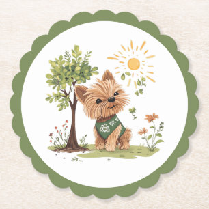Earth Day Yorkie Dog Garening Untersetzer