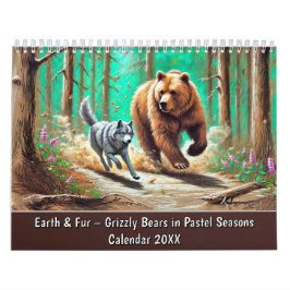 Earth & Fur – Grizzly Bears in Pastel Seasons Kalender