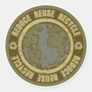 Earth Gerecycelt Grunge Runder Aufkleber