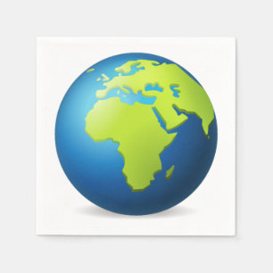 Earth Globe Europe Africa - Emoji Serviette