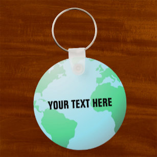 Earth Globe mit Ihrem benutzerdefinierten Text Schlüsselanhänger
