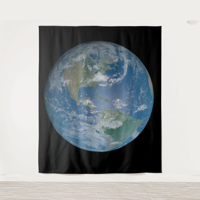 Earth globe with photo taken from space wandteppich (Vorderseite)