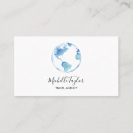 Earth Globe Word Map Reisebüro Agent QR Code Visitenkarte