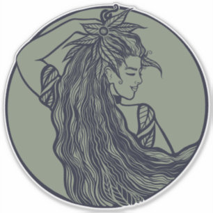 Earth Goddess Green Hexe Pagan Druid Hexen Aufkleber